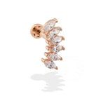 Marquise kesim zirkon taşlı 14K altın piercing - helix ve cartilage için