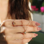 14K altın Shell pırlanta kolye