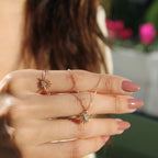 14K altın Shell pırlanta yüzük - parmakta görünüm