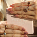 14K altın Shell pırlanta yüzük - parmakta görünüm